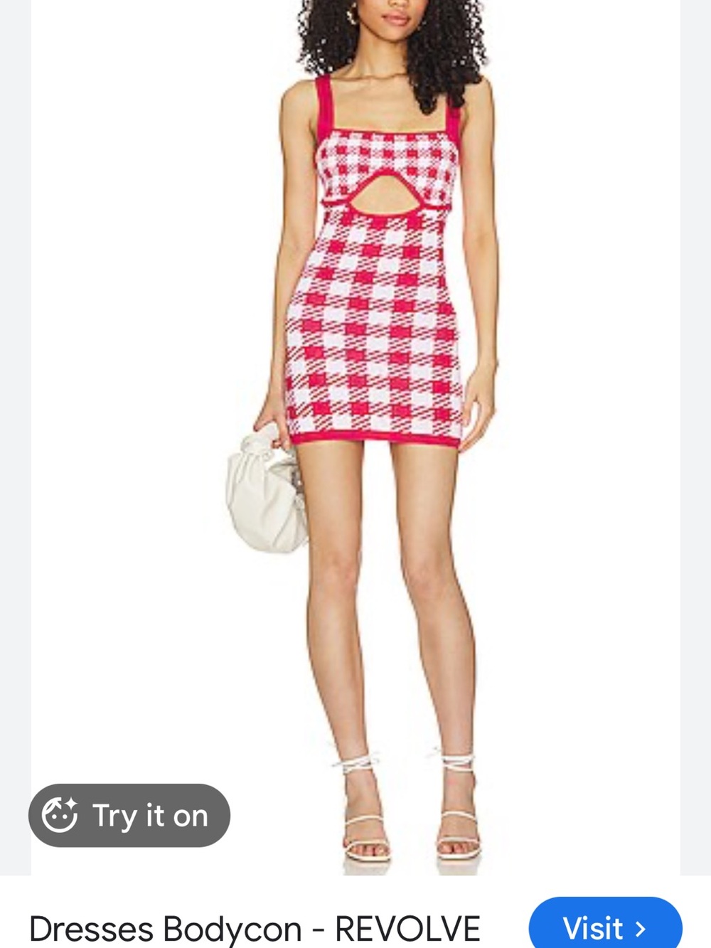 Lovers + Friends Red Gingham Cutout Mini Dress